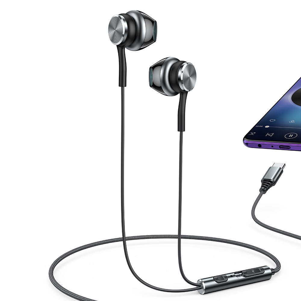 YESIDO YH41 Type-C Wired Semi-in-ear Earphone Wire Control Stereo Music Phone Headset YESIDO YH41 Type-C Wired Semi-in-ear Earphone Wire Control Stereo Music Phone Headset